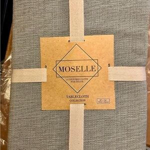 60” x 104” Tablecloth by Moselle, Steel Grey Thick, Large, Brand New